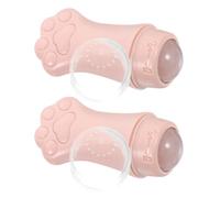 PAMINGONO 2 Pcs Rouleaux de Massage Visage en Abs Forme Patte de Chat Rose, Portable pour Femmes, Réduit, Outil de Soin Visage Adorable et Pratique