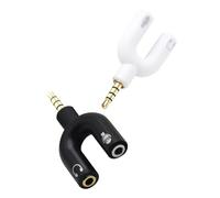PAMINGONO 2 pièces Adaptateur Audio Ports Doubleur Jack Casque Convertisseur Stéréo Mâle vers Double Prise Femelle Séparateur Pratique pour Écouteurs et Micro