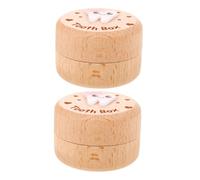 PAMINGONO 2 pièces Boîte à Dents de Lait Bois Robuste pour Garçon Fille Boîte de Rangement Multifonctionnelle pour Dents Perdues et Souvenirs Sécurité Garçon Fille Set pour Garçon et Fille