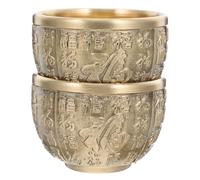 PAMINGONO 2 pièces Bol Laiton Doré Décoratif à Motif Dragon Rangement Multifonction pour Bureau et Maison Ornement Feng Shui Traditionnel pour Décoration de Printemps