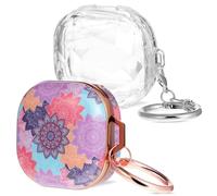 PAMINGONO 2 pièces Coque Protective pour Écouteurs sans Fil Pro Étuis Transparents et Mandala Léger et Compact Compatible Boîtier Earbuds Pro Protection Antichoc et Anti-Rayures