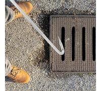 PAMINGONO 2 pièces Crochet Levage Regard Métallique Antirouille Outil Levier Couvercle Égout Robuste et Compact Lot