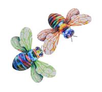 PAMINGONO 2 Pièces Décoration Murale Abeille en Fer Coloré pour Jardin et Terrasse, Ornement Suspendu Élégant et Réaliste, pour Intérieur et Extérieur