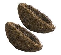 PAMINGONO 2 Pièces Nid Oiseaux Rotin Tressé Nid Décoratif Résistant Extérieur pour Jardin Repos pour Perruches Ornement Naturel pour Arbre et Cage