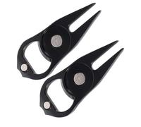 PAMINGONO 2 Pièces Outils de Réparation de Divot Golf Alliage Zinc avec Marqueur et Ouvre-Bouteille Portable et Robuste pour Réparation de Gazon et Positionnement de Balle