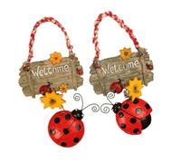 PAMINGONO 2 Pièces Panneau de Porte Suspendu Coccinelle Rétro en Résine | Hanging Indoors On The Wall, Chambre Garçon et Filles, Effet Welcome Décoratif