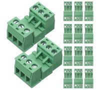 PAMINGONO 20 pièces Kit de Connecteurs Bornier à Vis Pcb Enfichables Broches Vert pour Câblage Électrique Compact