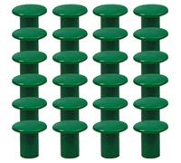 PAMINGONO 24 Pièces Capuchons Ronds Verts en Plastique pour Tuteurs de Jardin, Protection Extérieure des Tiges de Bambou, Ventilation et Installation Facile pour Clôtures et Fermes