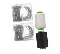 PAMINGONO 2ensembles Set De Aiguilles à Tricoter Pour Perruques Avec Épingles T-type Et Ensemble Complet Pour Fabrication Modélisation Et Blocage De Perruques Comprend Fils Noir Et Blanc