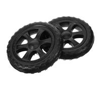 PAMINGONO 2pcs Roues de Chariot de Supermarché Pliables en Plastique Noir, Résistance à L'usure, Fonctionnement Fluide, Espacement des Trous 8mm pour Caddie de Courses