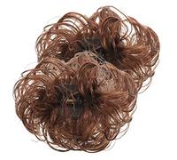 PAMINGONO 2pièces Chignon Désordonné Boucle Wavy Clip Accessoire De Cheveux De Postiches Synthétique