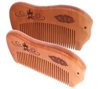 PAMINGONO 2pièces Peigne Bois Anti- Pour Cheveux Bouclés Peignes Bois De Pêche Démêlant Et Stylisant Outil Portable