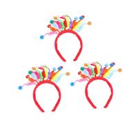 PAMINGONO 3 Pièces bandeau à ressort boule de cheveux groupe Bandeau d'Halloween bandes bandeaux pour filles mignonette migneaux bandeaux de fête coiffe de fête en tissu Colorful