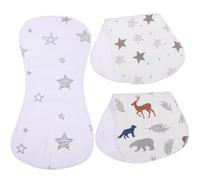 PAMINGONO 3 pièces Lot de Langes Coton Doux pour Garçon Fille Serviettes Épaule Absorbantes et Respirantes Protection les Régurgitations pour Filles et Garçons