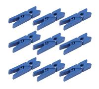 PAMINGONO 30pcs Pinces Photo en Bois Bleu Multifonction Design Lisse, Clips Mini pour Projets D'école et Artisanat, Accessoire Bureau Pratique et Coloré