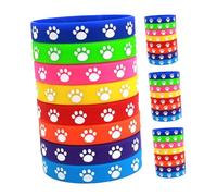 PAMINGONO 32 pièces Bracelets Silicone Pattes Chien Multicolores Bracelets Extensibles Doux et Résistants Accessoires Tendances pour Amoureux des Chiens et Fêtes