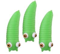 PAMINGONO 3pcs Jouets à Presser Chenille Réalistes en PVC pour Décompression Stress Effet des Yeux, Design Vivant pour Garçon et Filles et Adultes