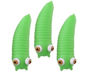 PAMINGONO 3pcs Jouets à Presser Chenille Réalistes en PVC pour Décompression Stress Effet des Yeux, Design Vivant pour Garçon et Filles et Adultes