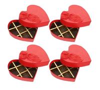 PAMINGONO 4 Pièces Boîte Cadeau Forme Cœur Boîte de Rangement Papier pour Chocolats pour Fête et Saint-valentin Rangement Pratique et Cadeau Romantique