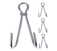 PAMINGONO 4 Pièces Crochet de Plongée Double Acier Inoxydable Lot de Résistance Élevée Optimisation du Flux pour Plongée Sécurisée et Polyvalente