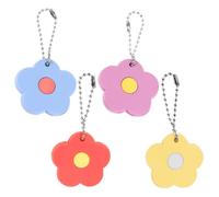 PAMINGONO 4 pièces Lot de Couvre-clés Floraux Colorés Capuchons Souples pour Protection et Identification des Clés de Maison Design Mignon et Compact
