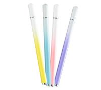 PAMINGONO 4 pièces Lot de Stylets Capacitif pour Tablette et Smartphone Stylos Précis Haute Sensibilité Couleurs Dégradées Blanc-Bleu Jaune Rose pour Dessin et Prise de Notes