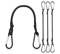 PAMINGONO 4 pièces Sangles de Camping Élastiques avec Crochets Lot de Cordons Bungee Résistants Charge Lourde et Résistants Aux Intempéries pour Arrimage et Fixation Plein Air