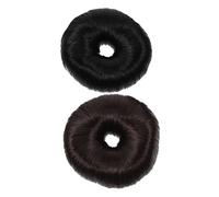 PAMINGONO 4 Pièces Sèche-cheveux Extensions De Chignon Créateur De Chignon Fabricant De Chignons Épingle à Cheveux Sans Pli Noir Anneaux D'extension De Cheveux Chignons Plastique