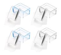 PAMINGONO 4 Pièces Tampon Nail Art Rectangle Outil de Manucure DIY pour Designs French Tip Accessoires de Stamping Ongles avec Plaques Motifs Variés Facile à Nettoyer et Utiliser Maison