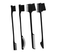 PAMINGONO 4pièces Brosse à Sourcils Double-extrémité Avec Peigne à Cheveux Et Brosse De Coiffure Pratique Pour Maquillage Et Finition De Sourcils