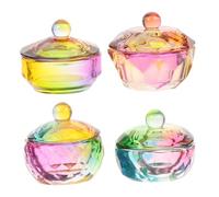 PAMINGONO 4pièces Coupelles Pour Manucure Avec Couvercle Dish Décoratif Pour Acryliques Et Remèdes Pour Pratique Pour Salon Et