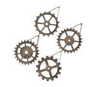 PAMINGONO 4pièces Engrenages Muraux Décoratifs Bois Lot Engrenage Créative Pour Intérieur Décoration Murale Industrielle Pour Maison Bureau Magasin