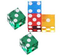 PAMINGONO 5 Dés à Points et Confortable en Acrylique Transparent Finition Soignée Droits 19mm Droits, Lot de 5 Pièces et Confortable Couleur Aléatoire Backgammon et Craps