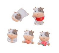 PAMINGONO 5 pièces Figurines de Vache Résine Décorations Miniatures Adorables Ornement de Bureau Stable Décor Animal Mignon pour Maison et Cadeau de Nouvel an