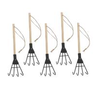 PAMINGONO 5 Pièces Mini Handheld Garden Rake Small Iron Soil Digging Tool for Aeration and Root Small Gardens