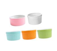 PAMINGONO 5 pièces Ramequins Céramique Colorés Petits Bols Cuisson pour Desserts et Cuisine Multifonctionnels