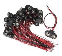 PAMINGONO 50 Clips Connecteurs à Boucle Type T pour Pile 9 Volts Câble 6cm, en Fer et Cuir PU, pour Remplacement et Support Batterie DIY
