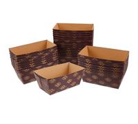 PAMINGONO 50 pièces Plateaux à Gâteaux Papier Ondulé Caissettes à Pâtisserie Jetables Liners Décoratifs pour Cupcakes Supports Rectangulaires pour Cuisson et Présentation Usage Domestique