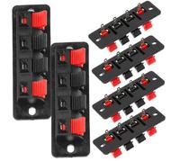 PAMINGONO 6 pièces Connecteurs de Bornier Haut-Parleur Stéréo avec Ressort Plaque de pour Fils Enceintes Bornier Audio Fiable Rouge et Noir