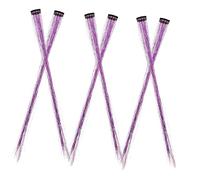 PAMINGONO 6pièces Kit De Extensions De Cheveux Tinsel Mèches Clip-in Brillantes Pour Coiffures Festives Et Cosplay Effet Étincelant