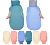 PAMINGONO 8 pièces Exfoliants pour Corps de Réutilisables avec Manchette Élastique Nettoyage Profond des Pores et Élimination des Cellules Mortes pour Femmes et Hommes