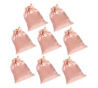 PAMINGONO 8 pièces Lot de Pochettes Satinées avec Cordon de Serrage pour Bijoux et Accessoires de Voyage Sacs Roses Compacts pour Rangement de Perruques et Cosmétiques pour Mariage et Fête