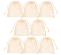 PAMINGONO 8 Pièces Pochettes Savonnette en Coton et Lin Cordon de Serrage, Filet Drainant et Facile à Ranger, pour Voyager en Toute Simplicité Couleur Aléatoire