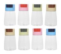 PAMINGONO 8 pièces Pot Épices Sel Poivre avec Doseur Précis et Joint Hermétique Bouteilles Salières Plastique Transparentes pour Sucre et Épices Distributeur à Pression pour Cuisine