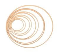 PAMINGONO 9 pièces Lot de Anneaux Bambou pour Couronnes et Décorations à Fleurs Cercles Ronds Durables pour Macramé et Attrape-rêves Base Artisanale pour Mariage et Décoration Murale