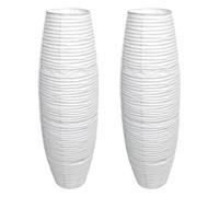 PAMINGONO Abat-jour Diffuseur de Lumière Doux pour Lampadaire, Lot de 2 en Papier Blanc Design Européen Sophistiqué pour Décoration D'hôtellerie et Locations de Vacances