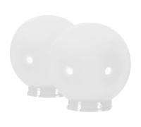 PAMINGONO Abat-jour Sphérique en Acrylique Blanc 2pcs, Globe de Lampadaire Étanche pour Décoration Lumineuse Jardin Extérieur, Résistant la Déformation Chocs