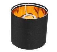 PAMINGONO Abat-jour Tambour Tissu Pliable Assemblage Requis Abat-jour Moderne pour Applique Murale Lampe de Table et Suspension Intérieur Doré Extérieur Noir