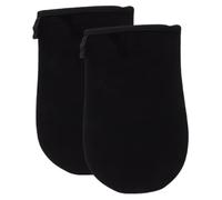 PAMINGONO Applicateur D'autobronzant en Peluche Noire, Moufles Imperméable pour Appliquer Lotion Huileuse, Prévention des Irritations, Design Élégant, 1 Paire pour Corps