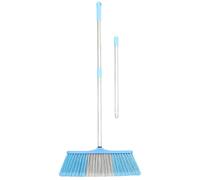 PAMINGONO Balai Grand à Poils Durs en Plastique Manche en Métal - Balai à Long Manche Réutilisable pour Nettoyage Maison Sols Salle de Bain et Voiture Balayeuse à Ordures Pratique et